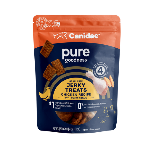 Canidae Pure Grain Free Dog Jerky Treats - Chicken Recipe with Sweet Potato (4 oz)