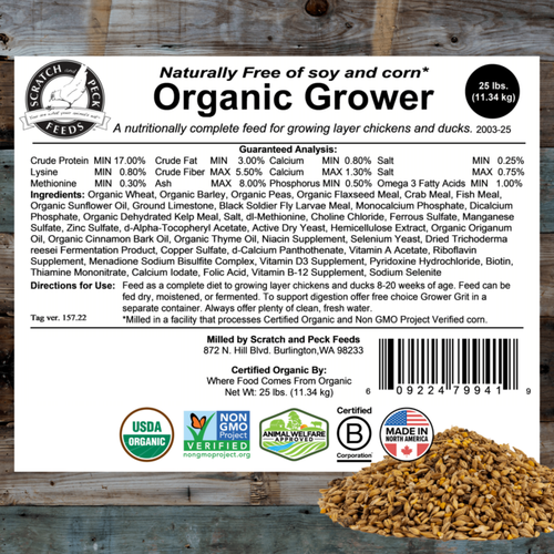 Scratch and Peck Feeds Naturally Free Organic Grower Feed