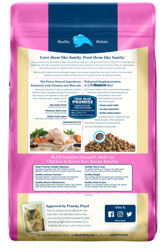 Blue Buffalo Sensitive Stomach Natural Chicken & Brown Rice Dry Cat Food