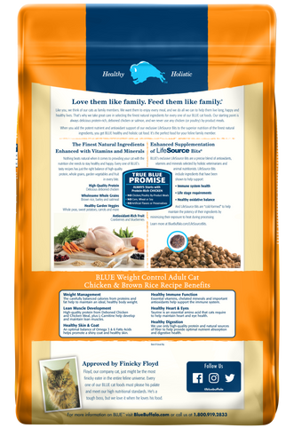 Blue Buffalo Weight Control Chicken & Brown Rice Recipe Adult Dry Cat Food