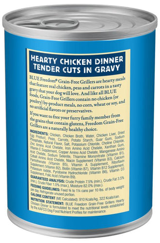 Blue Buffalo Freedom Grain Free Grillers Hearty Chicken Dinner Canned Dog Food