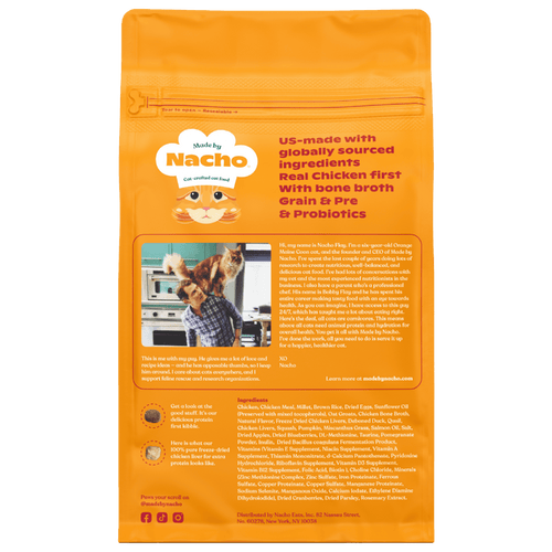 Made By Nacho Chicken, Duck, & Quail Kibble Recipe Cat Food (10 lb)