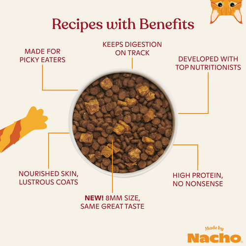 Made By Nacho Chicken, Duck, & Quail Kibble Recipe Cat Food (10 lb)