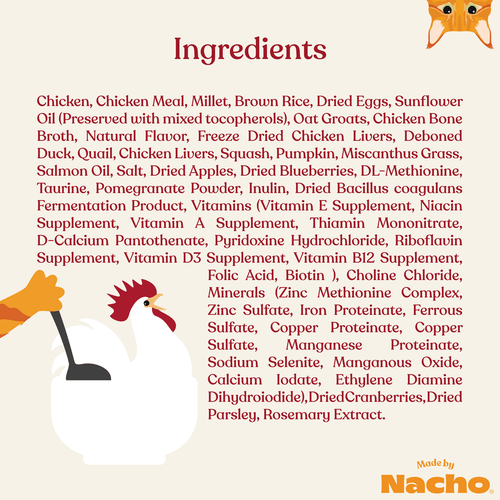 Made By Nacho Chicken, Duck, & Quail Kibble Recipe Cat Food (10 lb)