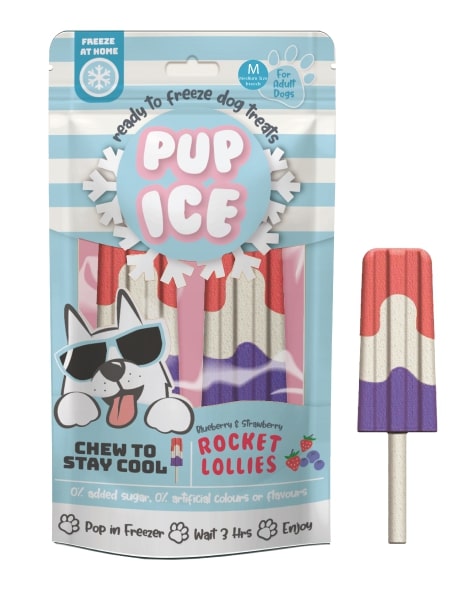 Ethical Pet Spot Rocket Lollies Blueberry & Strawberry Flavor Dog Treats