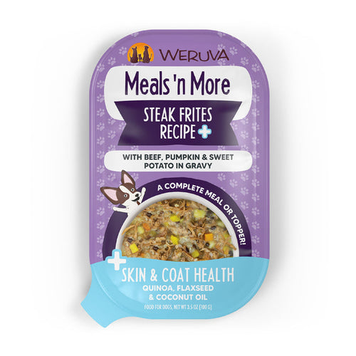 Weruva Meals 'n More Steak Frites Recipe Plus with Beef, Pumpkin & Sweet Potato in Gravy Dog Food (3.5 Oz)