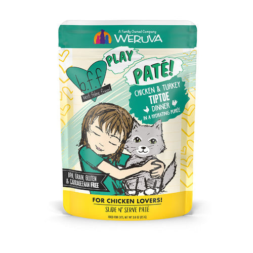 Weruva BFF PLAY Paté Chicken & Turkey Tiptoe Dinner in a Hydrating Purée Cat Food