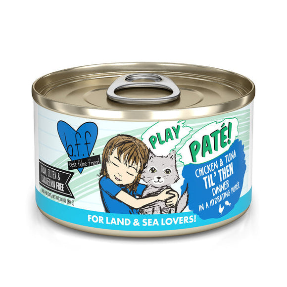 Weruva B.F.F. PLAY PATÉ! Chicken & Tuna Til' Then Dinner in a Hydrating Purée Cat Food