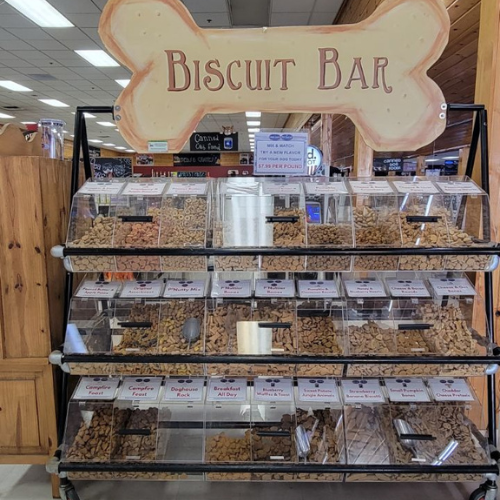 Pet biscuit bar inside of Reber Ranch