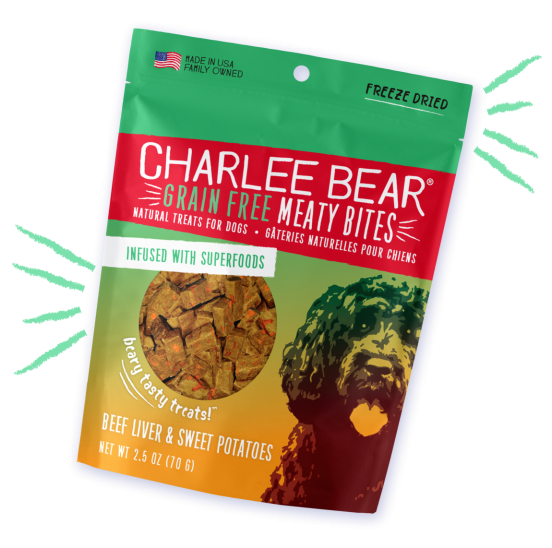 Charlee Bear Grain Free Meaty Bites Beef Liver & Sweet Potatoes (2.5oz)