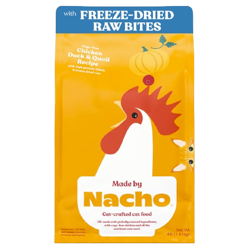 Made By Nacho Chicken, Duck, & Quail Kibble Recipe Cat Food (10 lb)