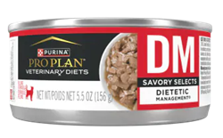 Purina Pro Plan Veterinary Diet DM Dietetic Management Savory Selects Wet Cat Food 5.5 oz can