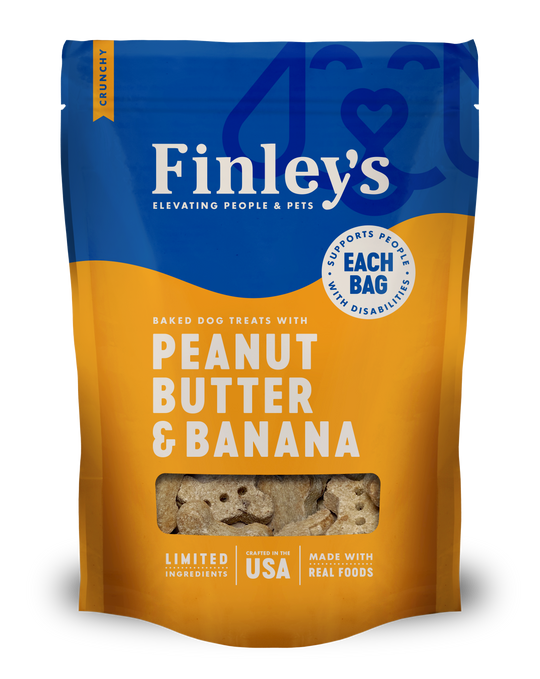 Finley's Peanut Butter Banana Crunchy Biscuits Dog Treats