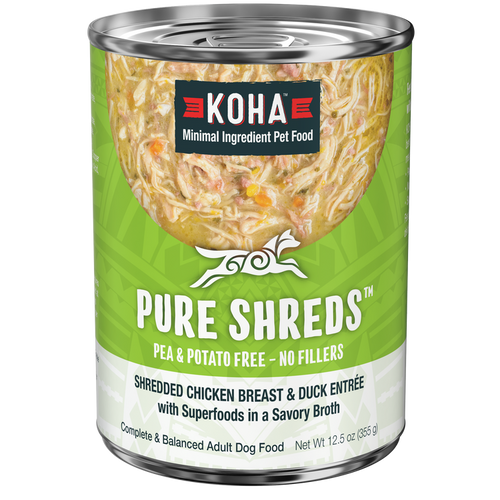 Koha Pure Shreds Shredded Chicken Breast & Duck Entrée for Dogs