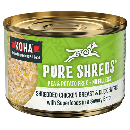 Koha Pure Shreds Shredded Chicken Breast & Duck Entrée for Dogs