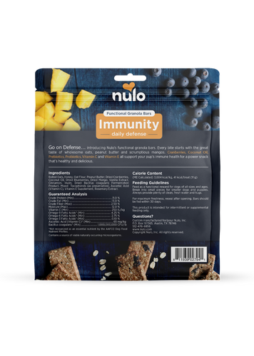 Nulo Immunity Daily Defense Functional Granola Bars For Dogs