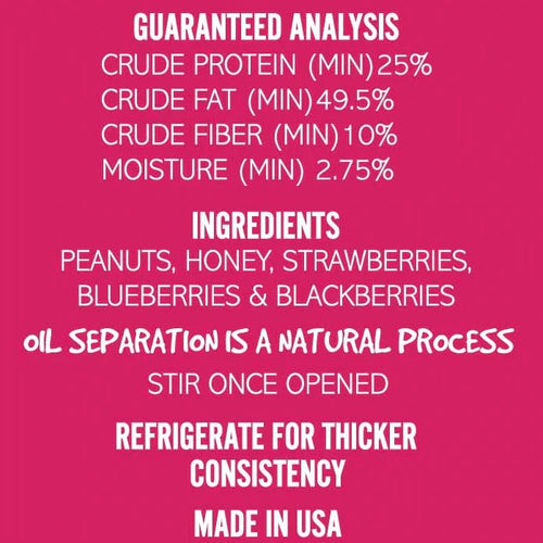SodaPup Dogtastic Gourmet Peanut Butter For Dogs - Berries & Honey Flavor