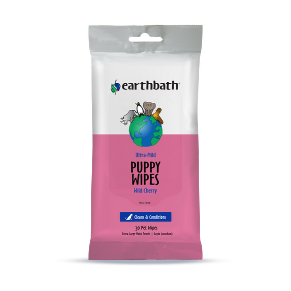 Earthbath Grooming Wipes Wild Cherry for Puppy