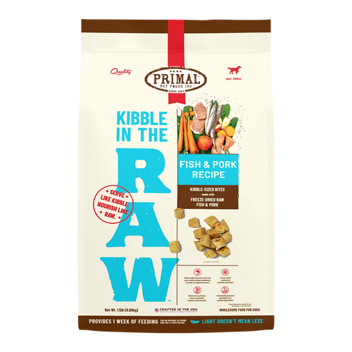 Primal Pet Foods Kibble in the Raw Fish & Pork Recipe for Dogs (1.5 LB)