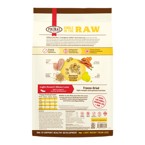 Primal Pet Foods Kibble in the Raw Puppy Recipe