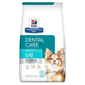 Hill's Prescription Diet t/d Dental Care Small Bites Chicken Flavor Dry Dog Food, 5 lb bag