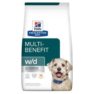 Hill's Prescription Diet w/d Multi-Benefit Digestive/Weight/Glucose/Urinary Management Chicken Flavor Dry Dog Food, 8.5 lb and 27.5 lb Bag