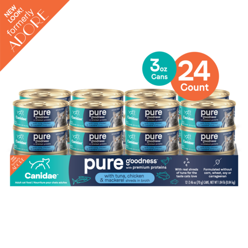 CANIDAE® PURE With Tuna, Chicken and Mackerel in Broth Wet Cat Food (2.46 oz, single)