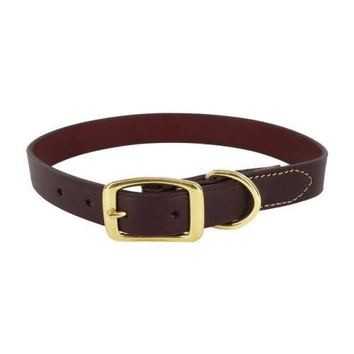 Coastal Pet Products Circle T Latigo Leather Town Dog Collar with Solid Brass Hardware