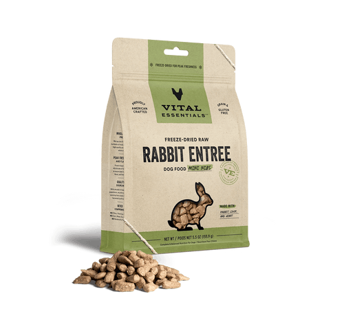 Vital Essentials Freeze-Dried Raw Rabbit Entrée Mini Nibs Dog Food