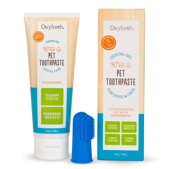Oxyfresh Premium Pet Toothpaste - Best Way To Clean Pet Teeth & Remove Plaque with Finger Brush