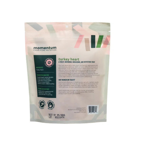 Momentum Carnivore Nutrition Freeze-Dried Turkey Heart Treats for Dogs & Cats