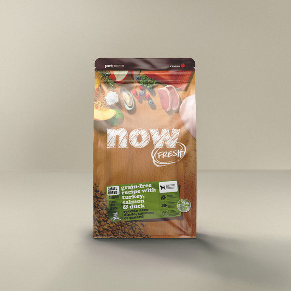 Petcurean Now Fresh Small Breed Senior Turkey, Salmon & Duck Grain-Free Dry Dog Food