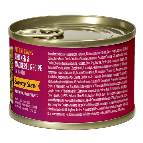 Nulo Ancient Grain Savory Stew Chicken & Mackerel Stew Recipe for Dogs