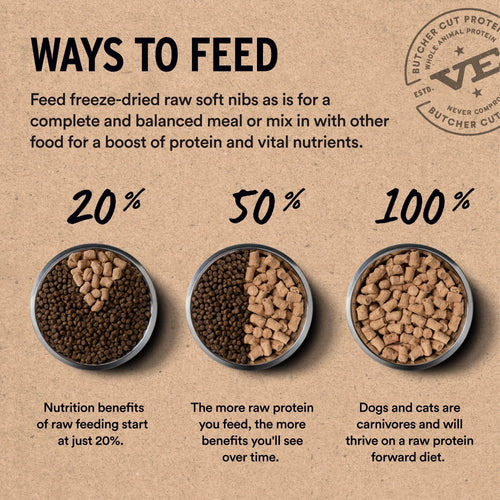 Vital Essentials Freeze-Dried Raw Protein Lamb & Whitefish Soft Nibs Meal or Mixer Dog Food