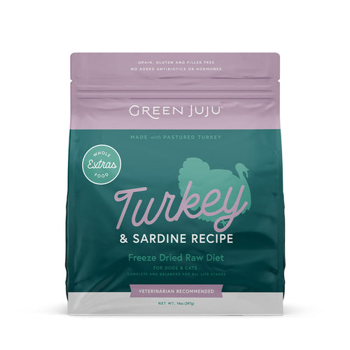 Green Juju Extras Turkey & Sardine – Complete & Balanced Freeze-Dried Meal