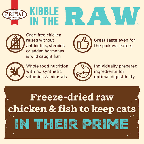 Primal Pet Foods Feline Kibble in the Raw Cat Food Chicken & Fish Recipe