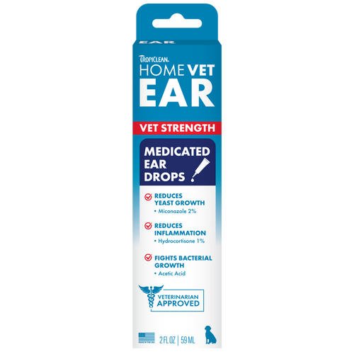 TropiClean HomeVet Medicated Dog Ear Drops