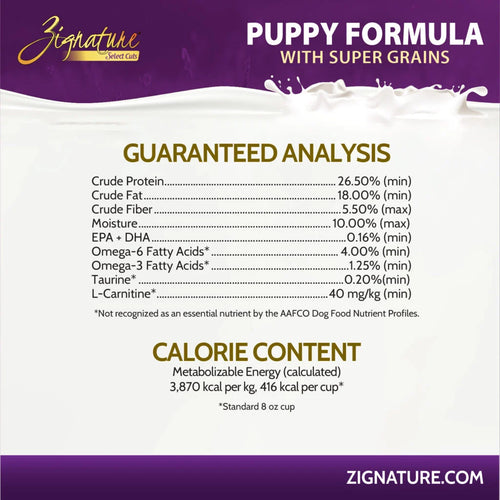 Zignature Select Cuts Puppy Formula with Super Grains