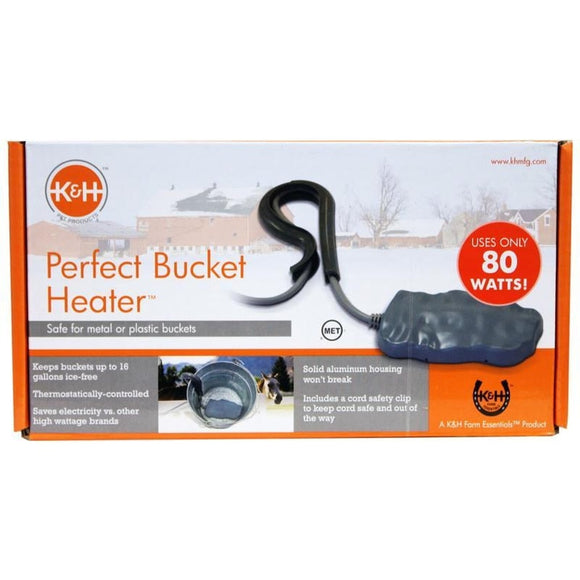 K&H PERFECT BUCKET HEATER W/ CORD CLIP (80 WATT, GRAY)